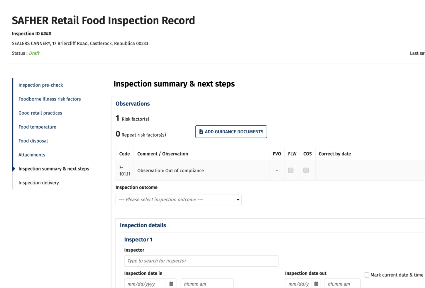 Safher app retail inspection
