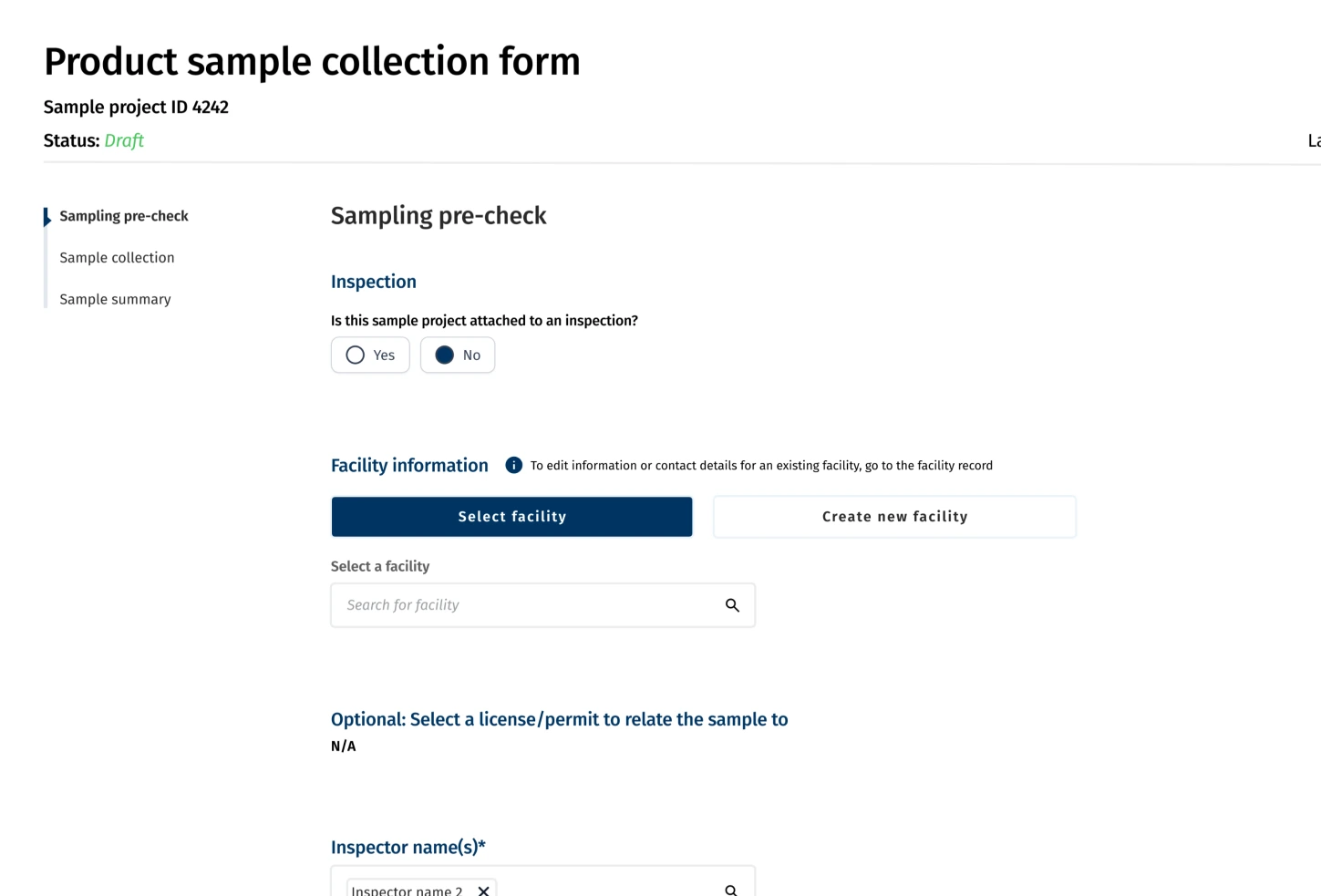 Safher app sample collection
