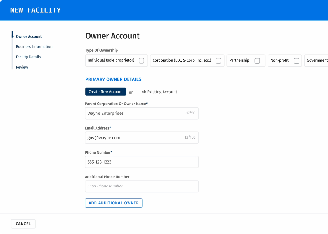 Safher facility screenshot
